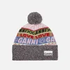 Ganni Graphic Recycled Wool-Blend Beanie - Image 1