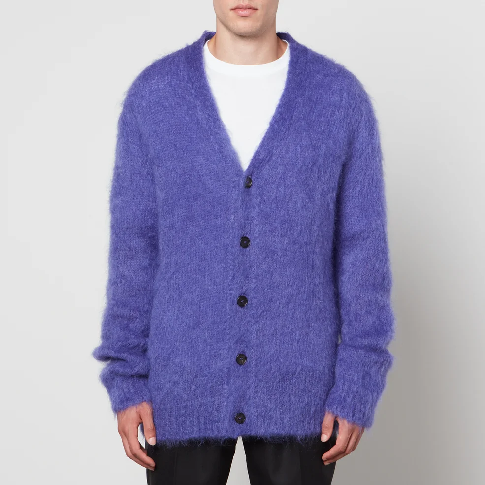 Marni Oversized Faux Fur-Trimmed Mohair-Blend Cardigan Image 1