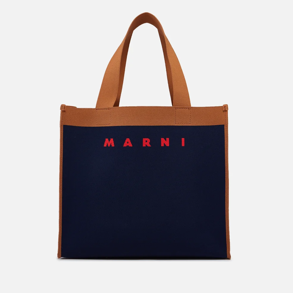 Marni Medium Logo-Jacquard Tote Bag Image 1