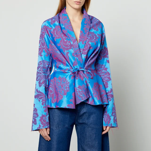 Marques Almeida Draped Fitted Brocade Jacket
