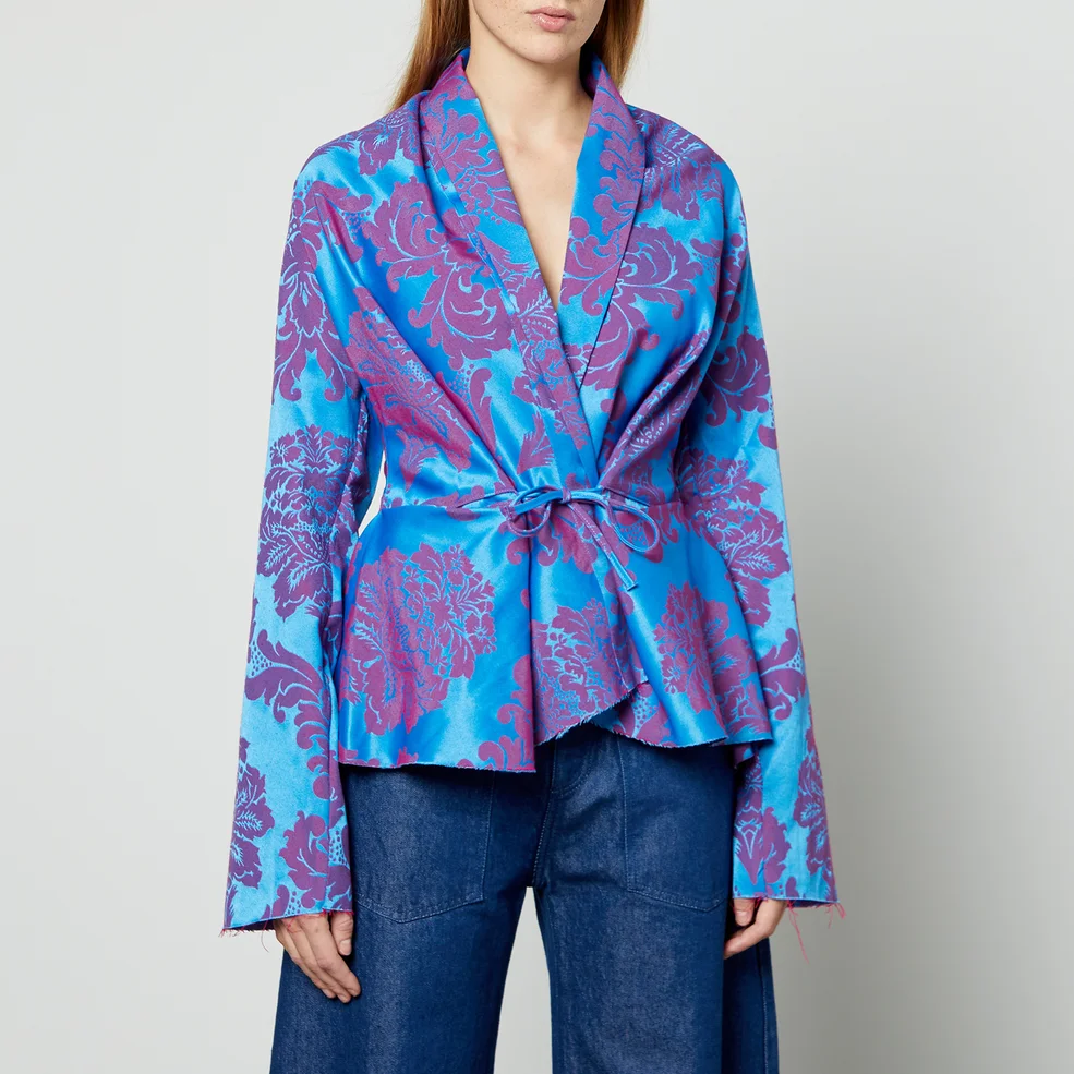 Marques Almeida Draped Fitted Brocade Jacket Image 1