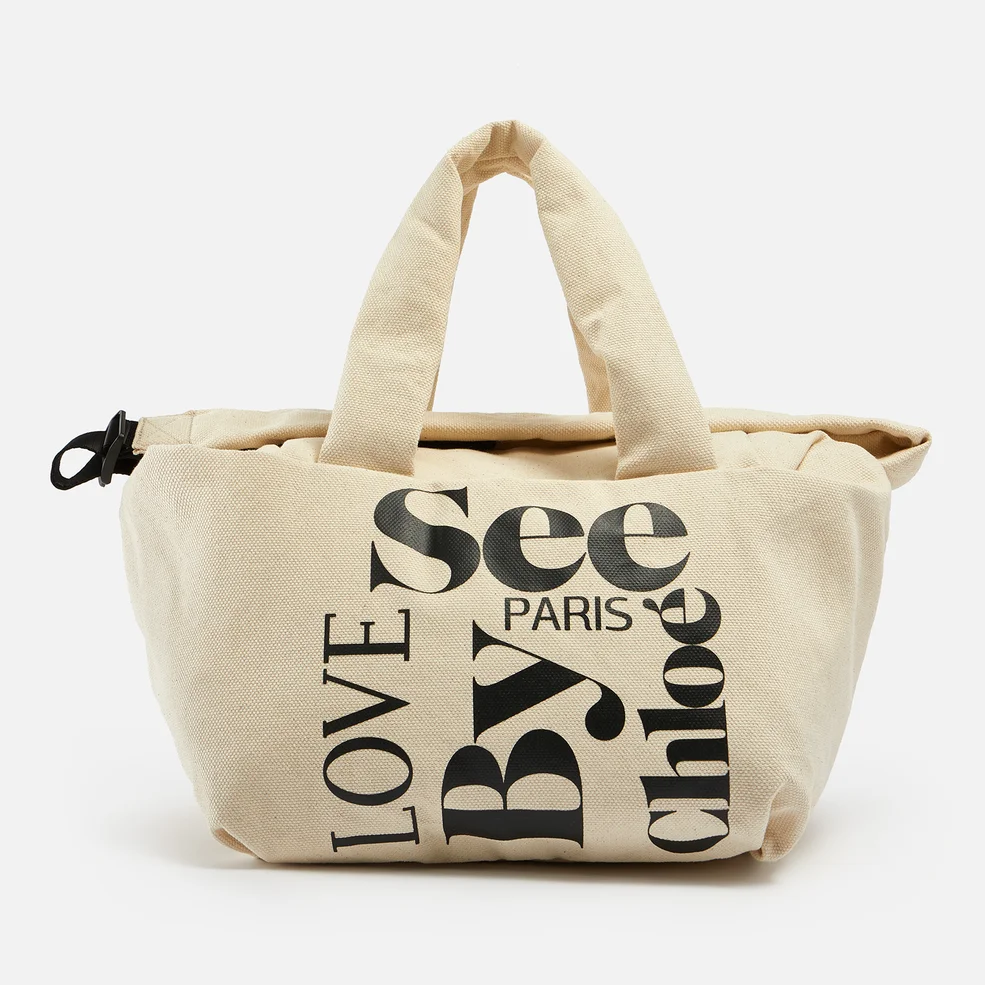 See By Chloé Tally Logo-Printed Canvas Tote Bag Image 1