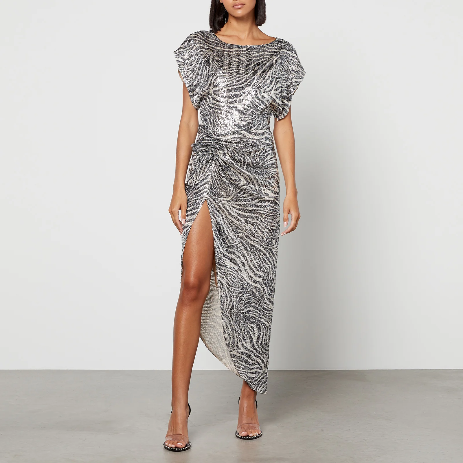 In the Mood for Love Bercot Zebra Sequined Maxi Dress Image 1