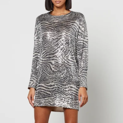 In the Mood for Love Alexandra Sequined Mesh Mini Dress - XS