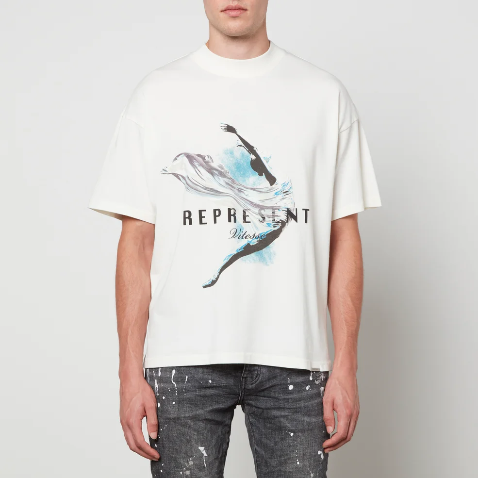 Represent Vitesse Printed Cotton-Jersey T-Shirt Image 1