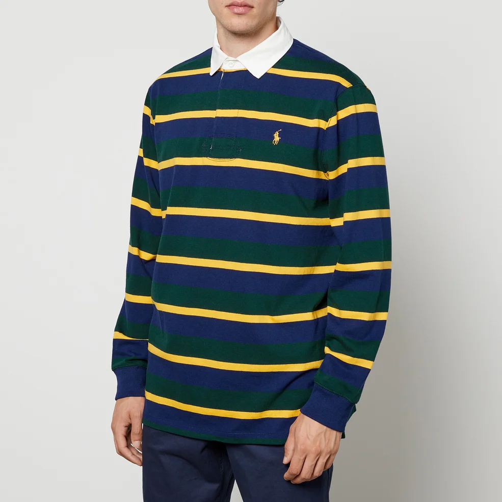 Polo Ralph Lauren Striped Cotton-Jacquard Rugby Shirt Image 1