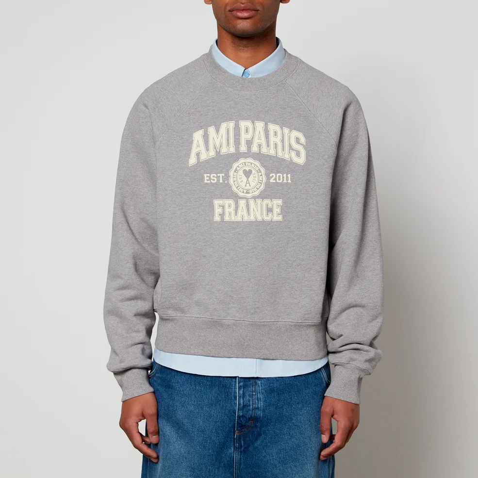 AMI Paris France Organic Cotton-Jersey Sweatshirt Image 1