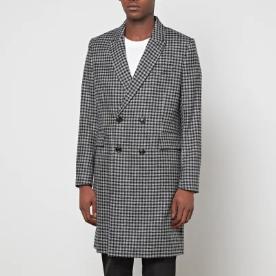AMI Double-Breasted Houndstooth Wool Coat