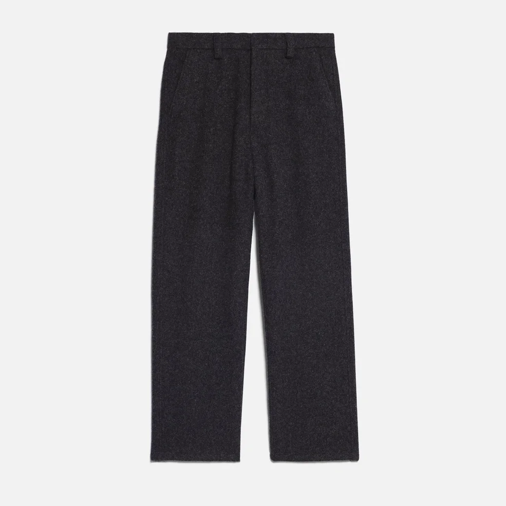 AMI Felted Alex Wool Wide-Leg Trousers Image 1