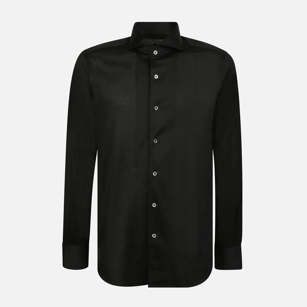 Canali Cotton-Blend Poplin Shirt Image 1