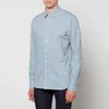 Canali Herringbone Cotton and Lyocell-Blend Shirt - Image 1