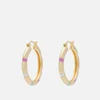 anna + nina Sweet Stripe Gold-Plated Enamel Hoop Earrings - Image 1