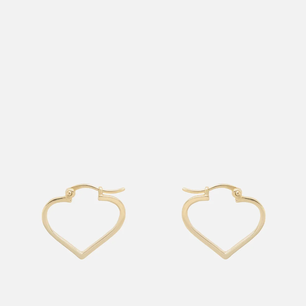 anna + nina Funky Love 14-Karat Gold-Plated Small Hoop Earrings Image 1