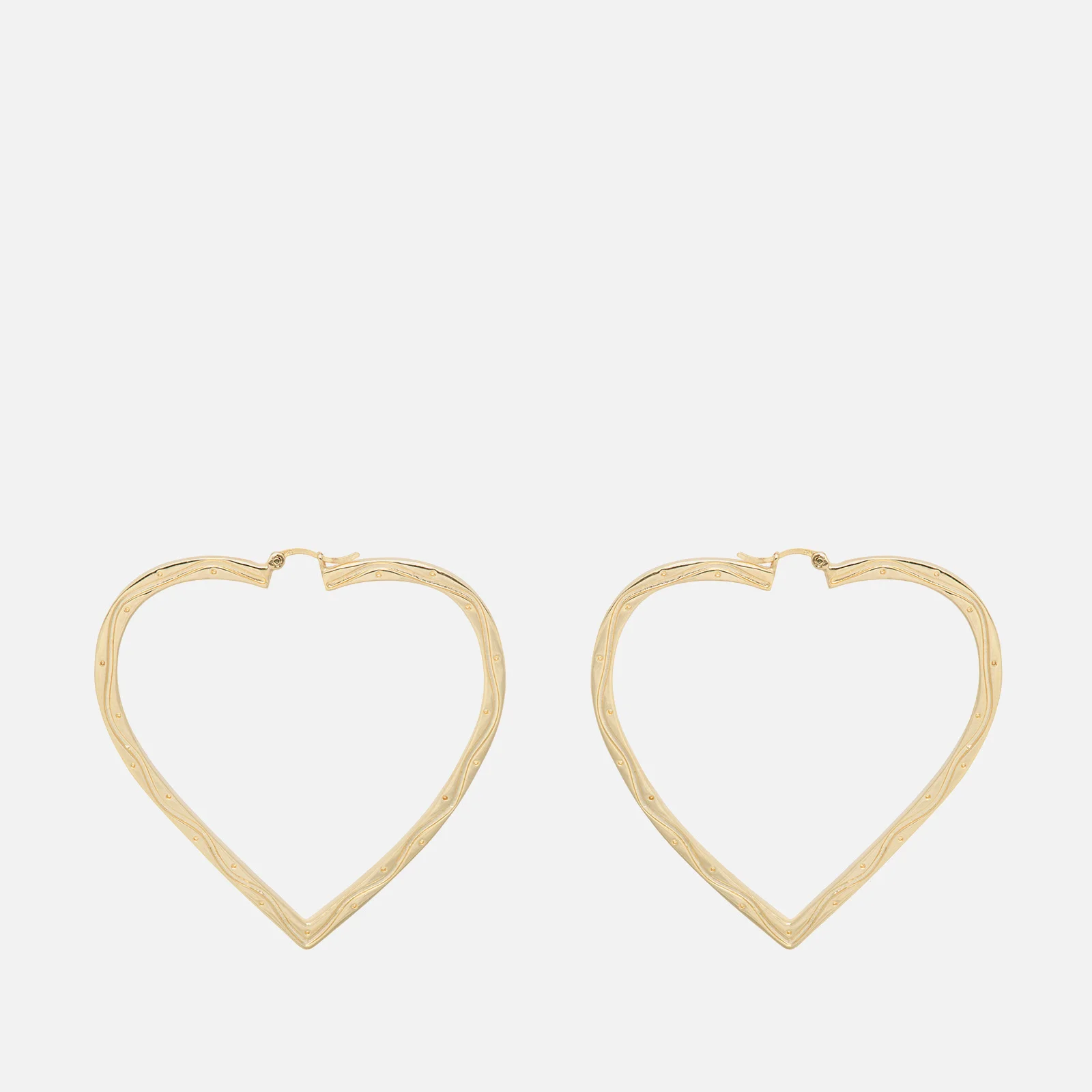 anna + nina Funky Love 14-Karat Gold-Plated Hoop Earrings Image 1