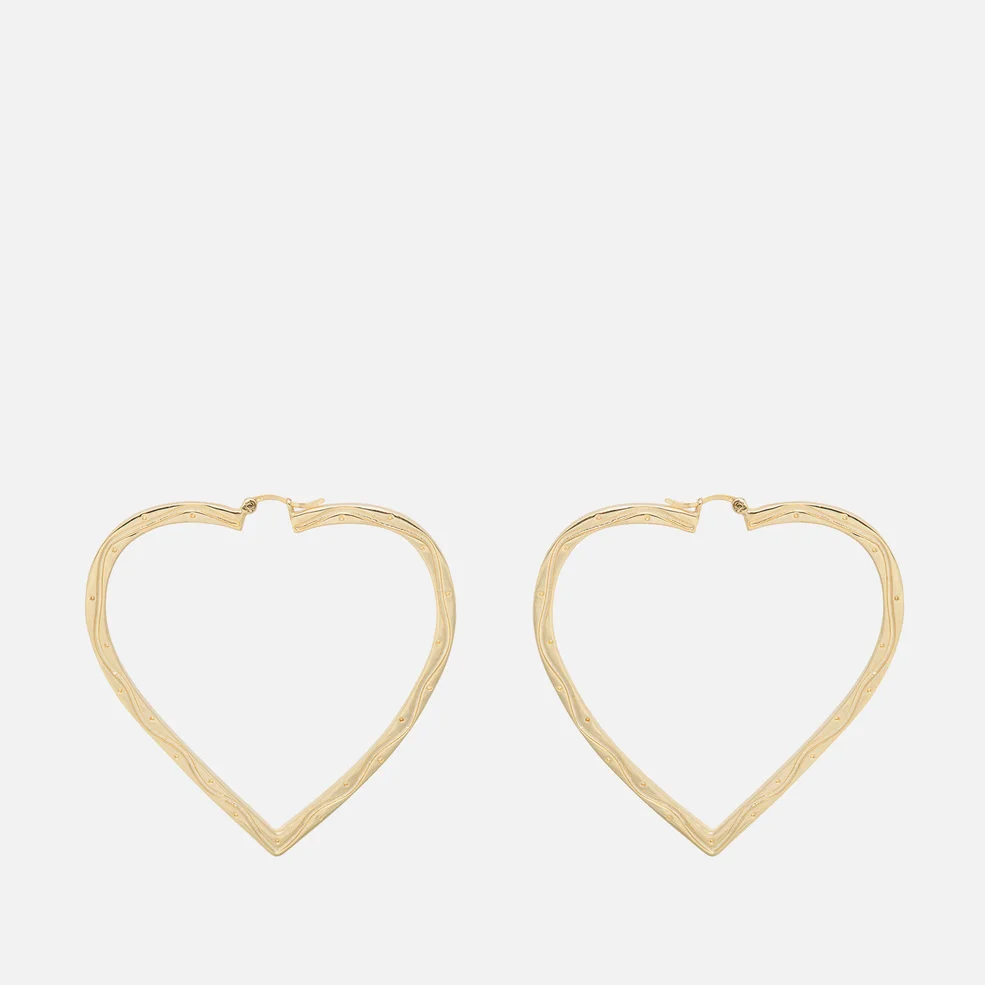 anna + nina Funky Love 14-Karat Gold-Plated Hoop Earrings Image 1
