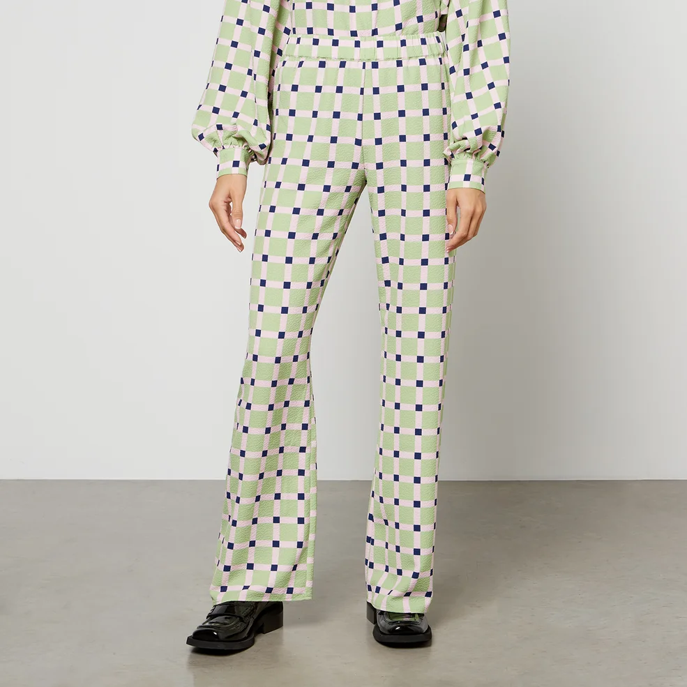 Stine Goya Mark Checked Recycled Stretch-Cloqué Trousers Image 1