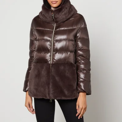 Herno Short Faux Fur-Trimmed Shell Puffer Jacket