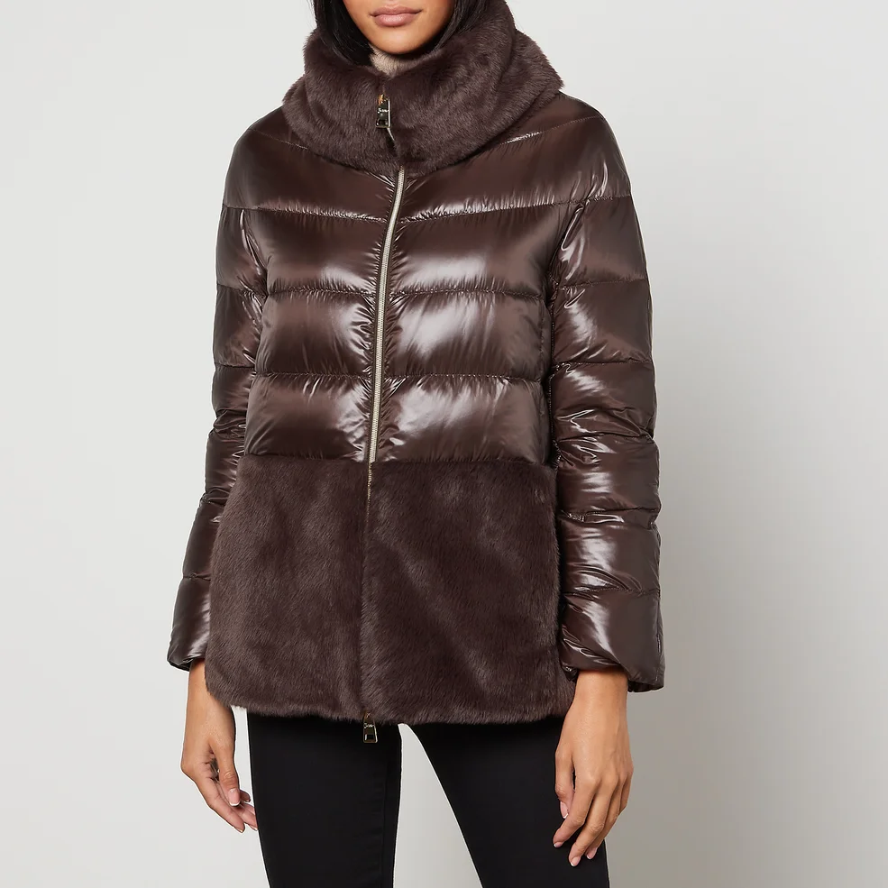 Herno Short Faux Fur-Trimmed Shell Puffer Jacket Image 1
