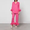 Sleeper Party Feather-Trimmed Crepe de Chine Pyjama Set - Image 1