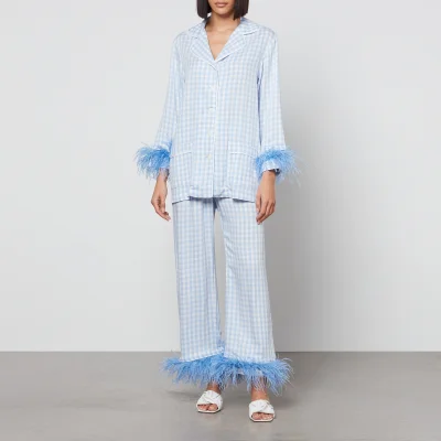Sleeper Satin Party Pajama Set With Feathers