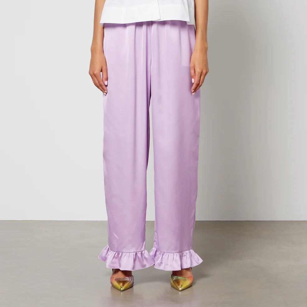 Crās Hunter Ruffle-Trimmed Satin Trousers Image 1