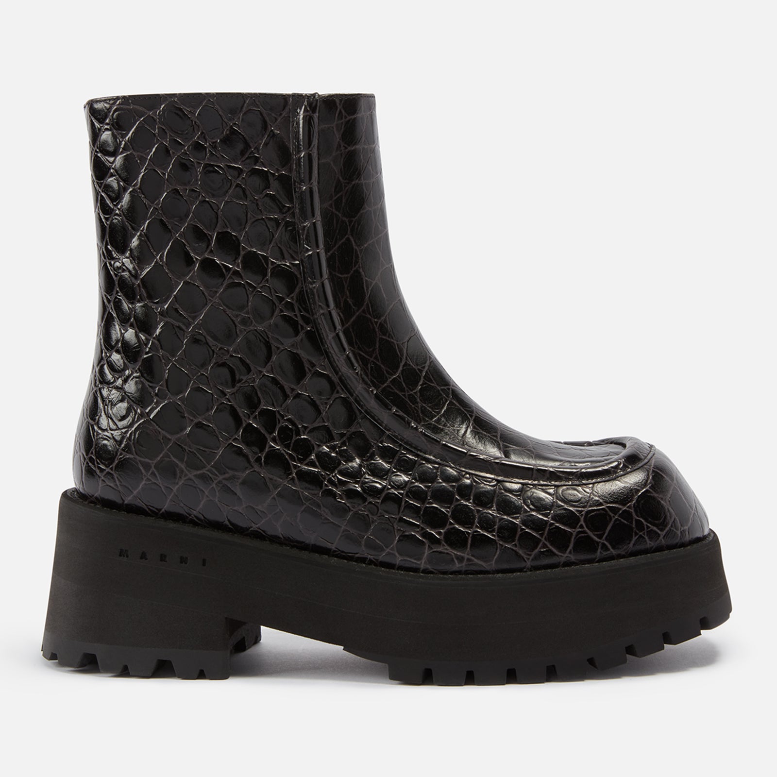 Marni Croc-Effect Leather Ankle Boots Image 1