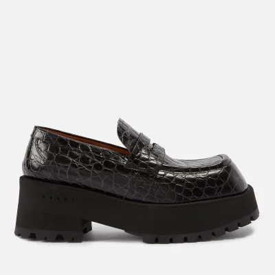 Marni Croc-Effect Leather Platform Loafers