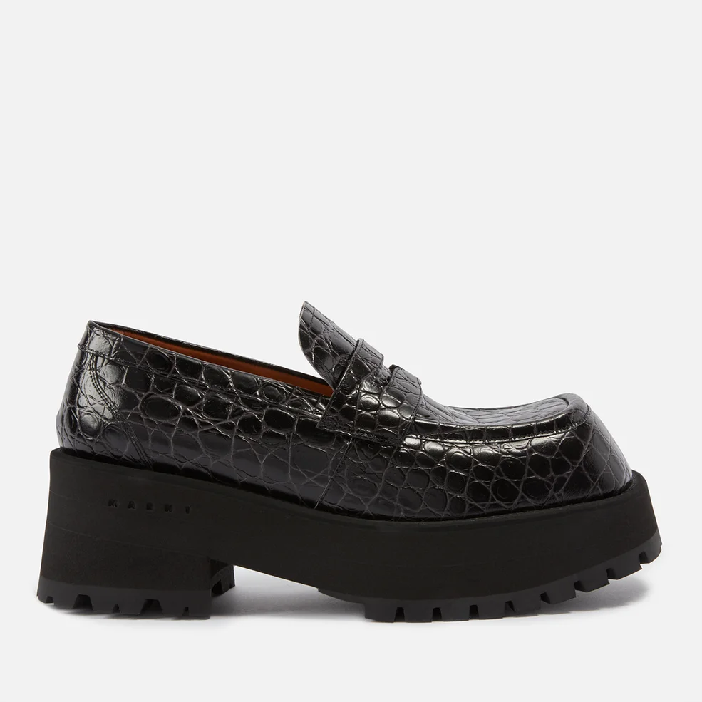 Marni Croc-Effect Leather Platform Loafers Image 1