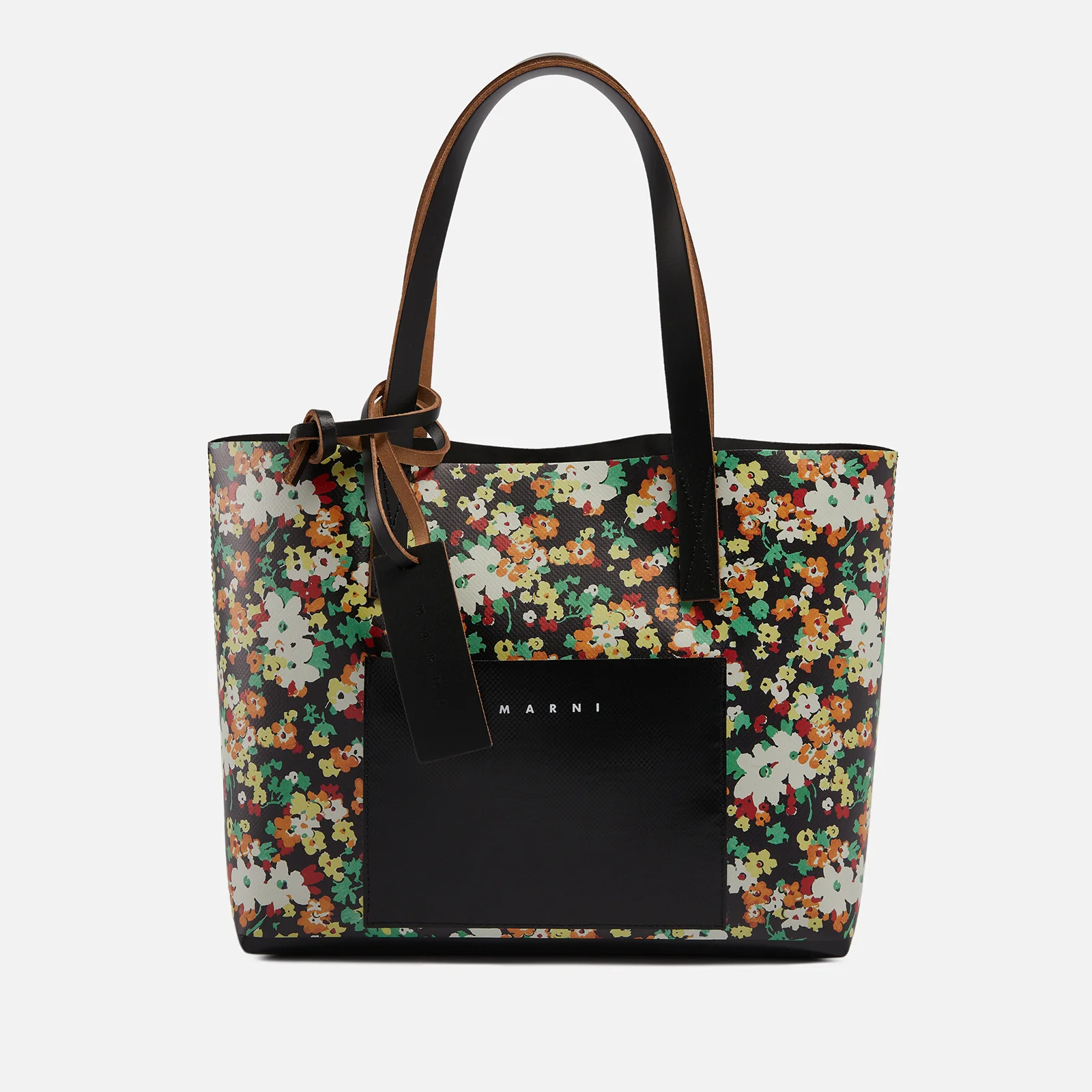 Marni Small East West Floral-Print PVC Tote Bag Image 1