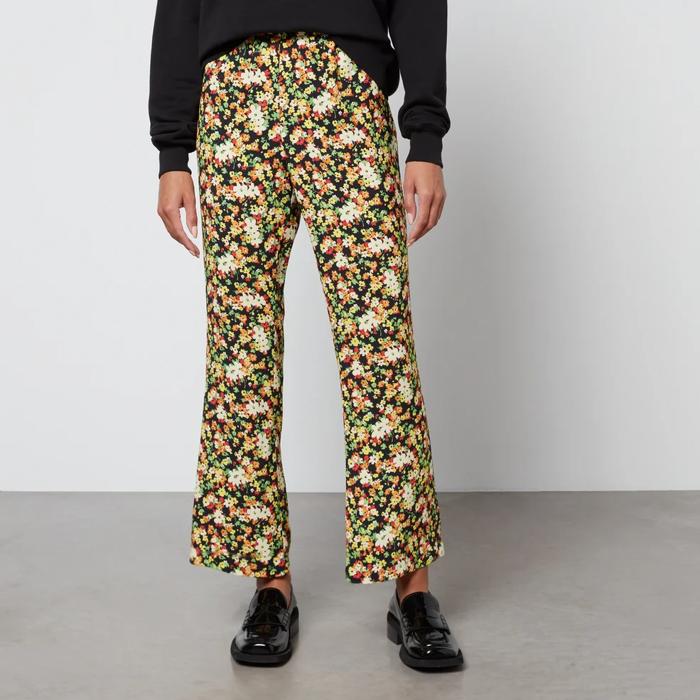 Marni Floral-Print Crepe Trousers Image 1