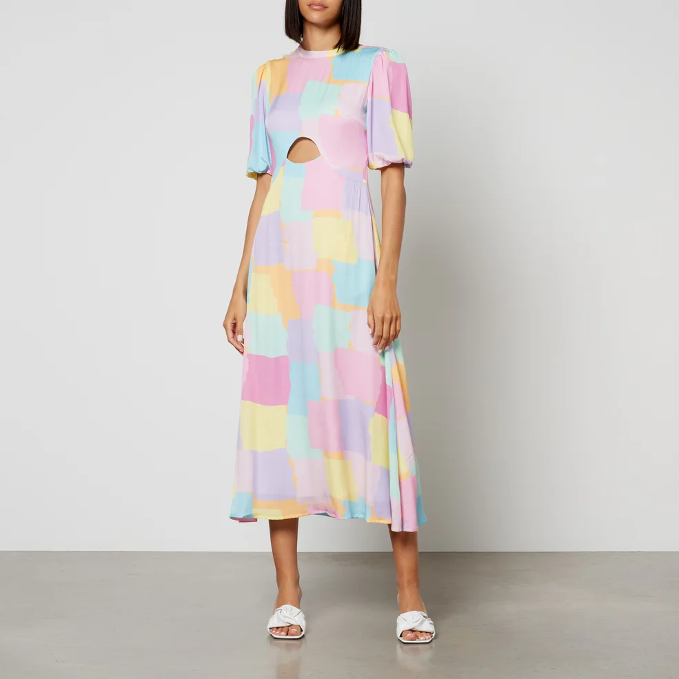 Olivia Rubin Charlie Printed Jersey Midi Dress Image 1