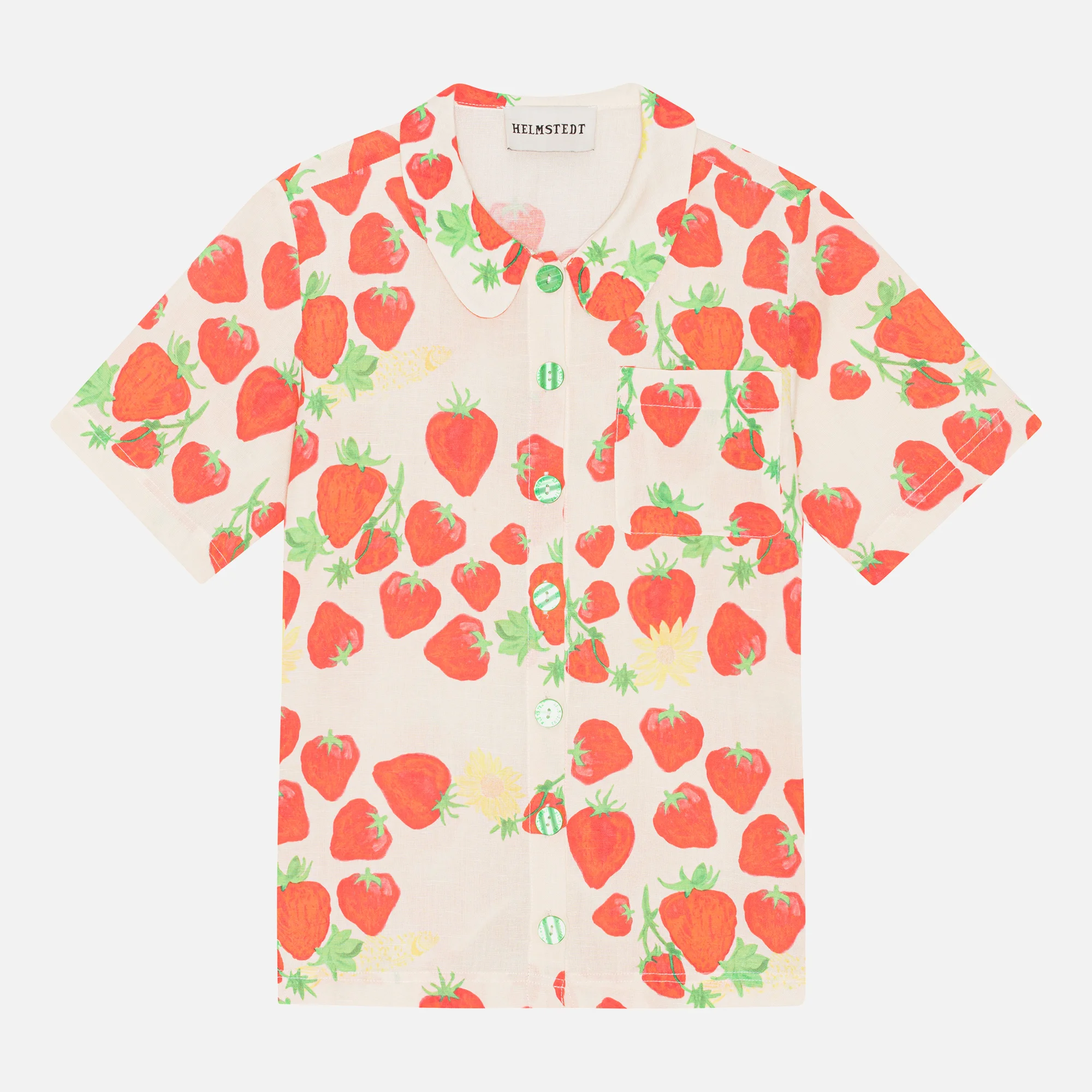 Helmstedt Strawberry Terry Printed Linen-Blend Shirt Image 1