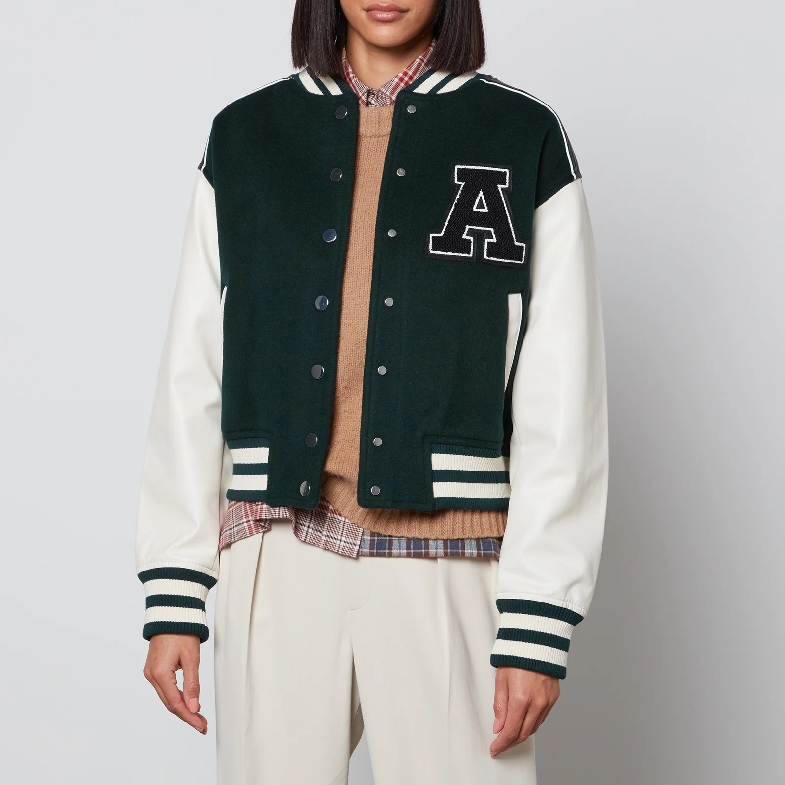 Axel Arigato Ivy Wool-Blend and Faux Leather Varsity Jacket Image 1