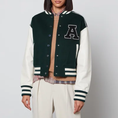 Axel Arigato Ivy Wool-Blend and Faux Leather Varsity Jacket