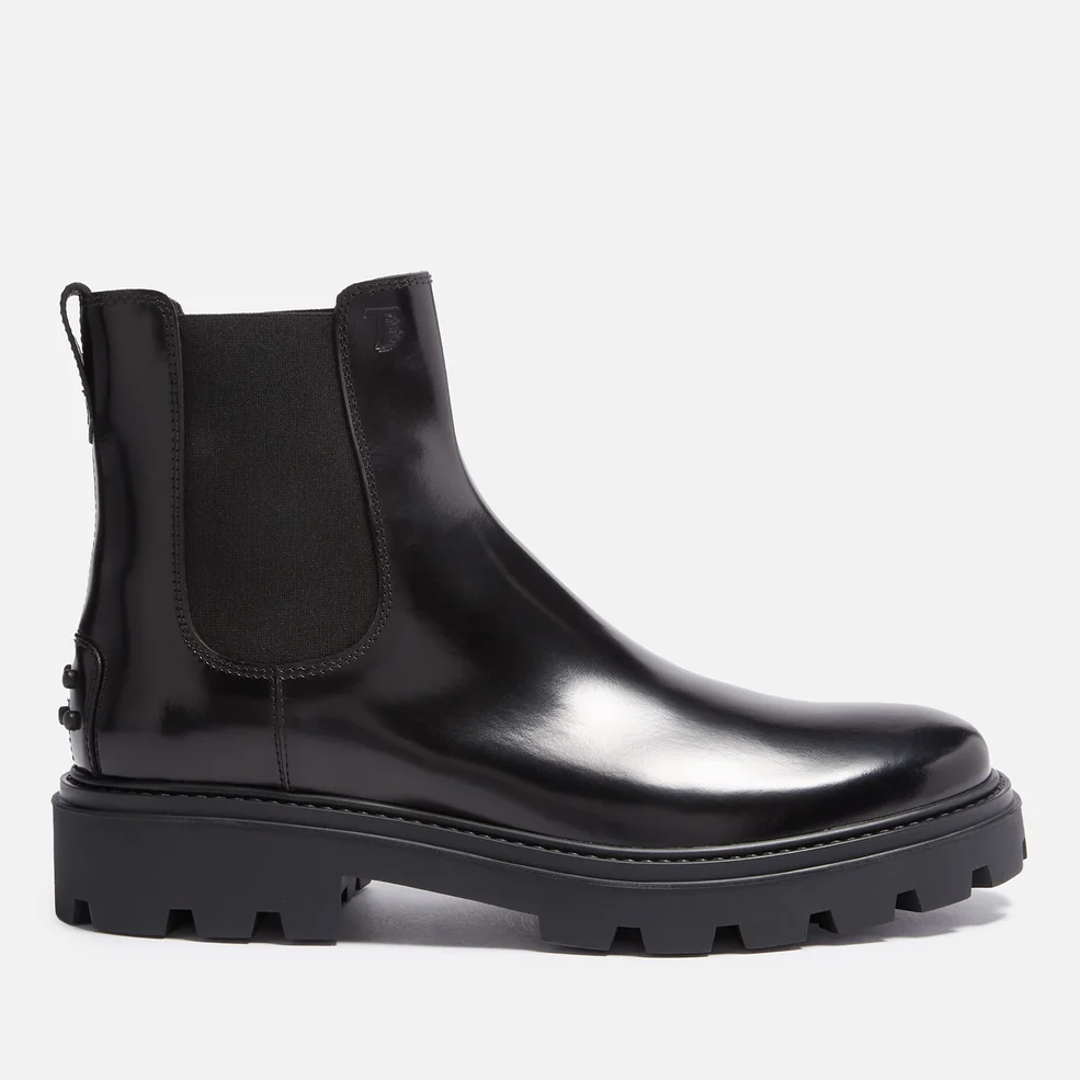 Tod's Elastic Heavy Rubber Leather Chelsea Boots Image 1