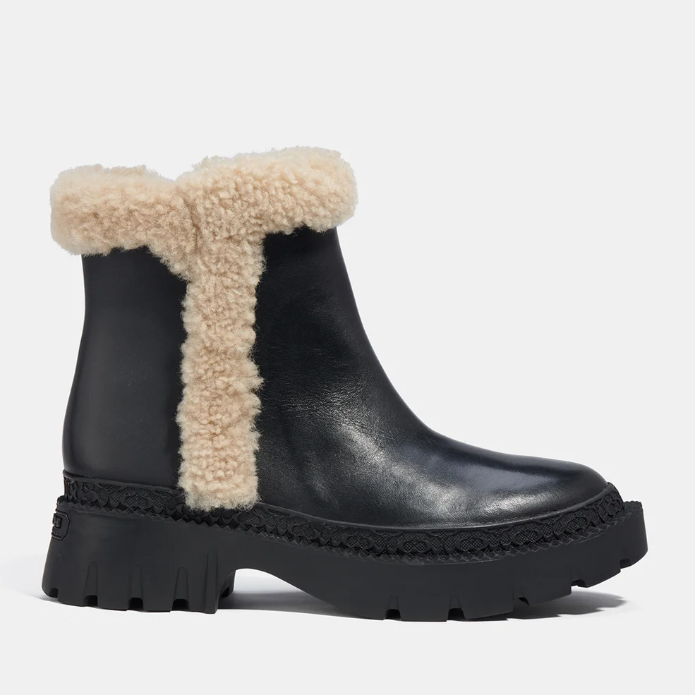 Coach Jane Leather and Shearling Chelsea Boots - UK 3 Image 1