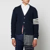 Thom Browne Cable-Knit Donegal Wool and Mohair-Blend Cardigan - Image 1