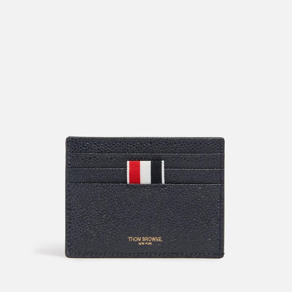 Thom Browne Hector Tartan Appliqué Leather Cardholder Image 1