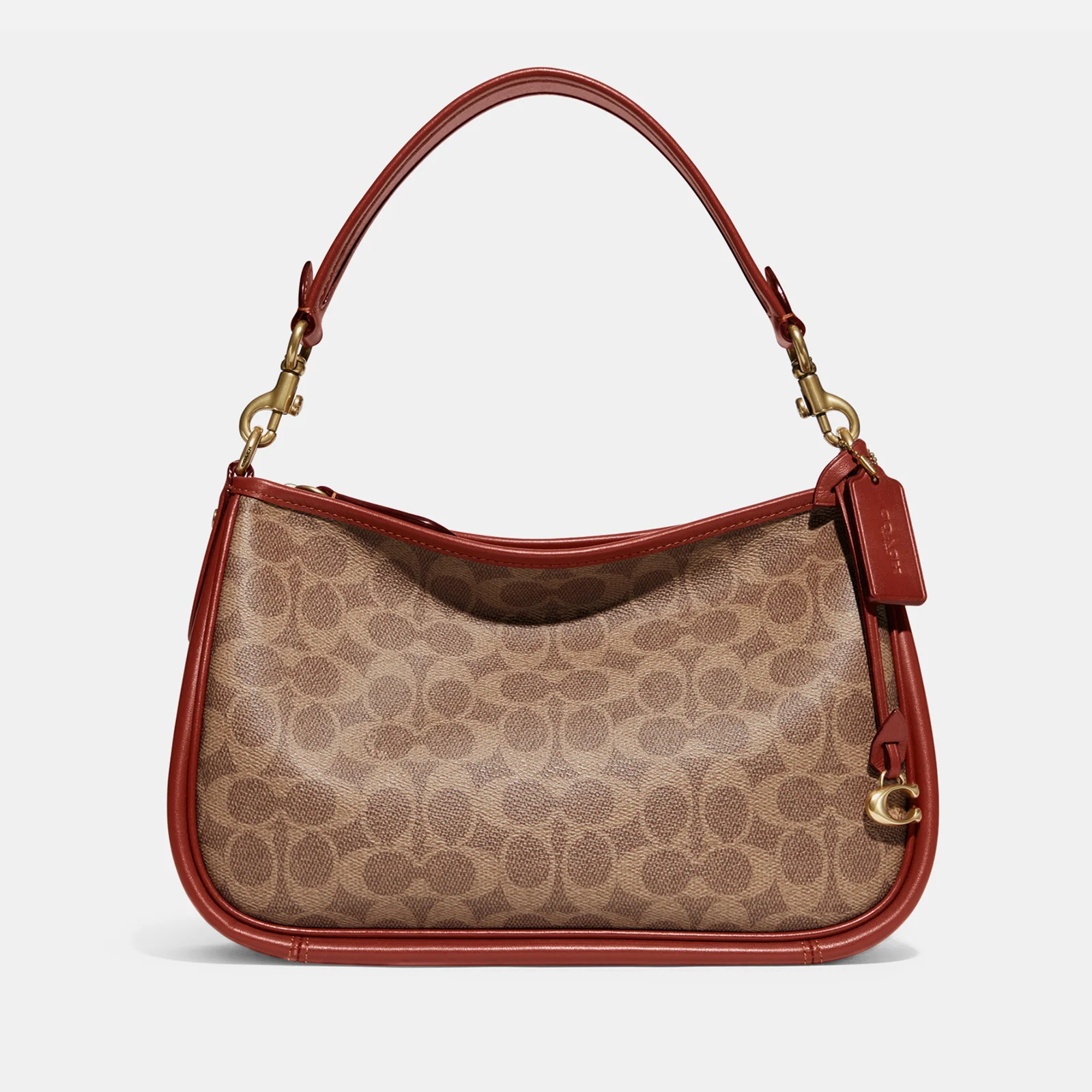 Coach Cary Monogram Coated-Canvas and Leather Shoulder Bag Image 1