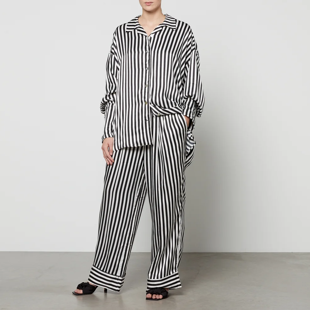 Sleeper Striped Rayon Trouser and Shirt Pyjama Set Image 1