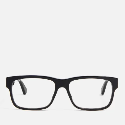 Gucci Square-Frame Striped Acetate Optical Glasses