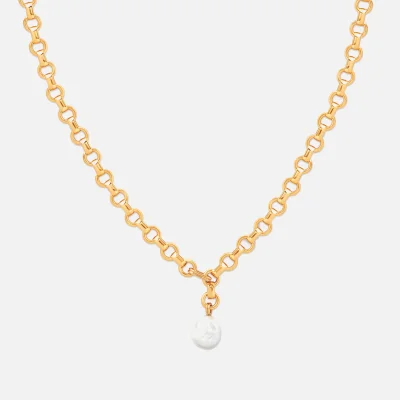 Astrid & Miyu Women's Pearl Link Chain Necklace - Gold