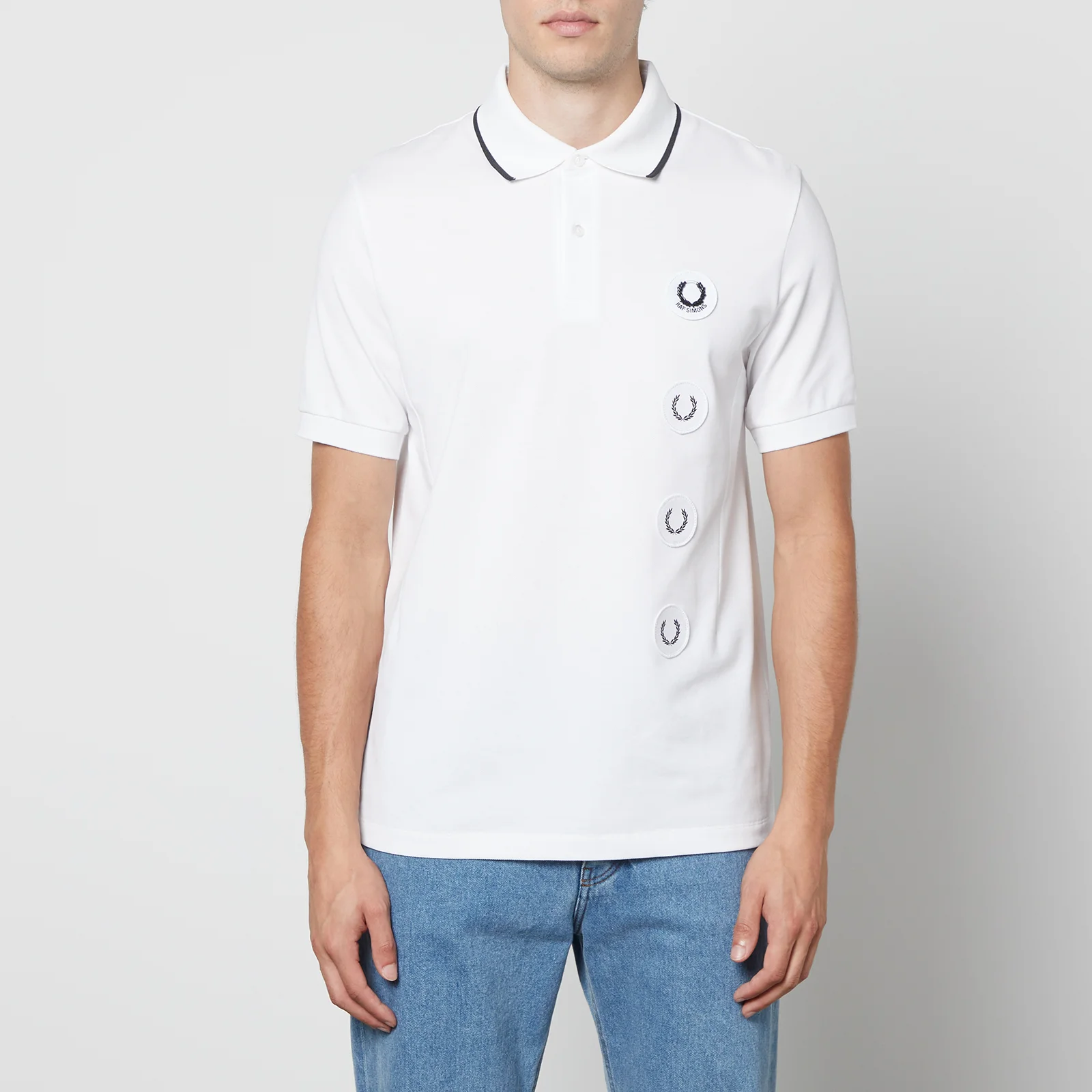 Fred Perry X Raf Simons Logo-Appliquéd Cotton-Appliquéd Polo Shirt Image 1