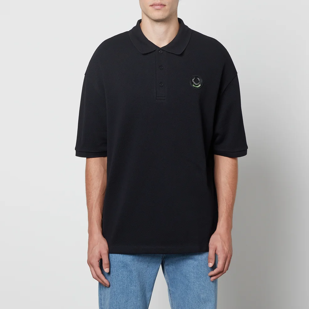 Fred Perry X Raf Simons Oversized Printed Cotton-Piqué Polo Shirt Image 1