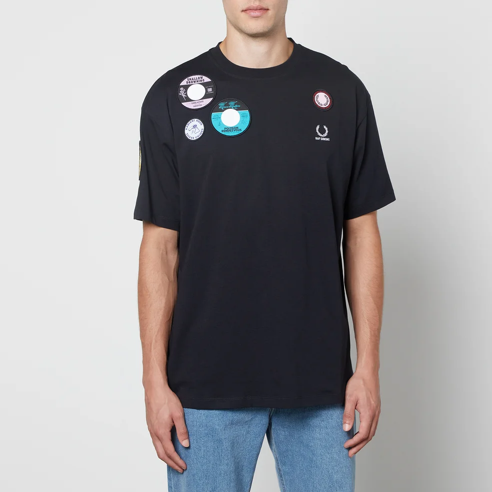 Fred Perry X Raf Simons Oversized Appliquéd Cotton-Jersey T-Shirt Image 1