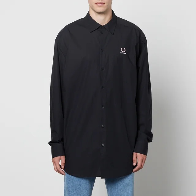 Fred Perry X Raf Simons Oversized Embroidered Cotton-Poplin Shirt