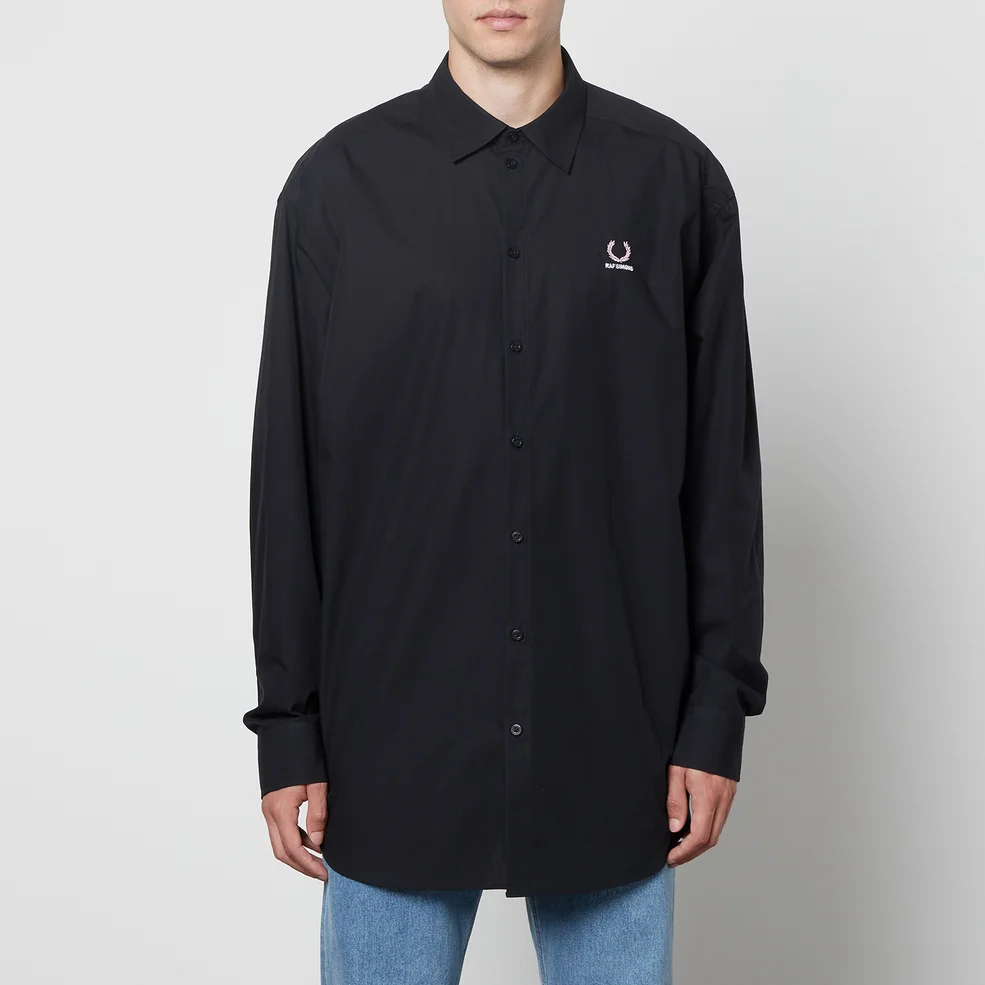 Fred Perry X Raf Simons Oversized Embroidered Cotton-Poplin Shirt Image 1