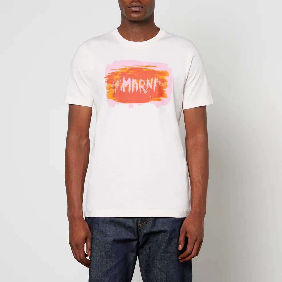 Marni Contrast Logo Cotton-Jersey T-Shirt Image 1