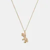 Coach Rexy Pendant Crystal and Gold-Tone Necklace - Image 1