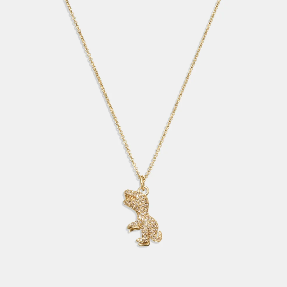 Coach Rexy Pendant Crystal and Gold-Tone Necklace Image 1